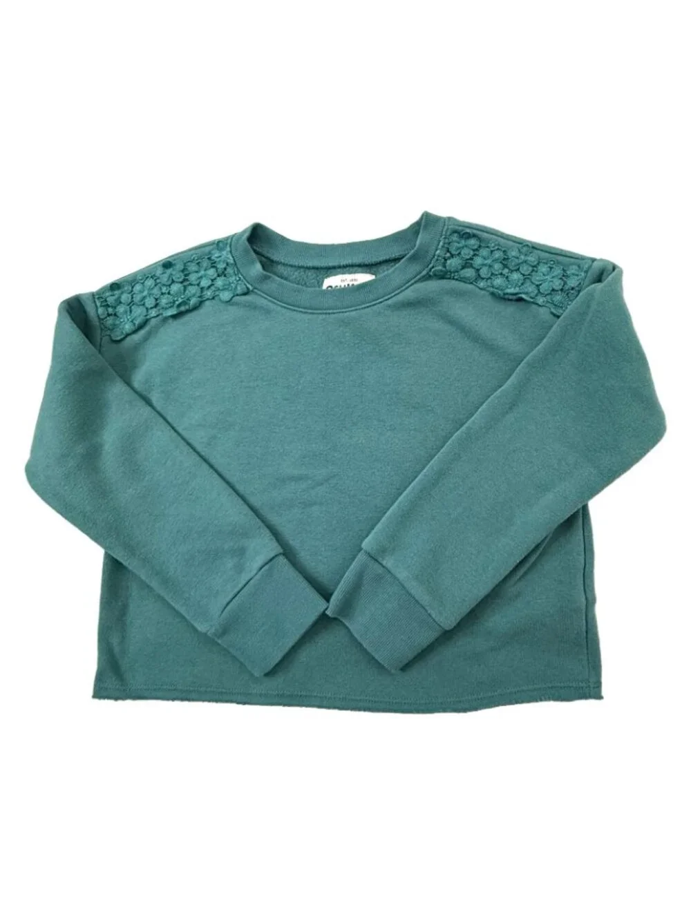 OshKosh B'gosh Long Sleeved Sweatshirt Top Girls size 8/8A Teal Green